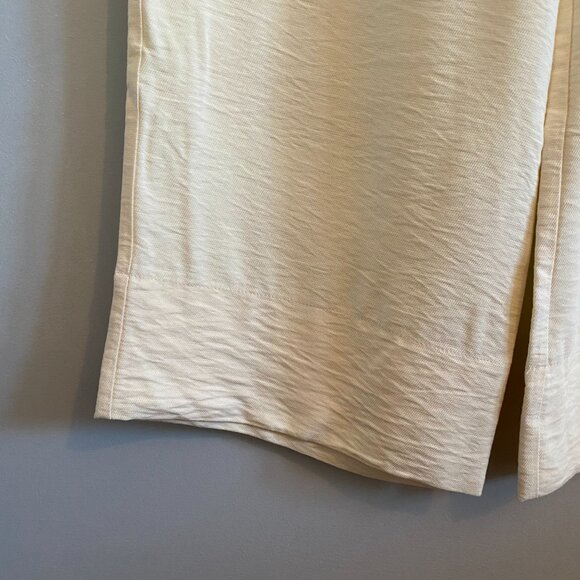 Topshop Wide-leg Cropped Cream Trousers Summer Pants - Picture 7 of 9